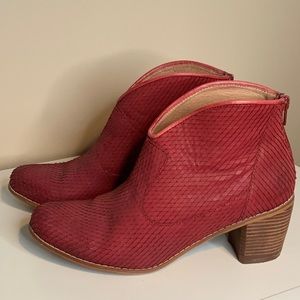 Mix Mooz Red Leather Booties